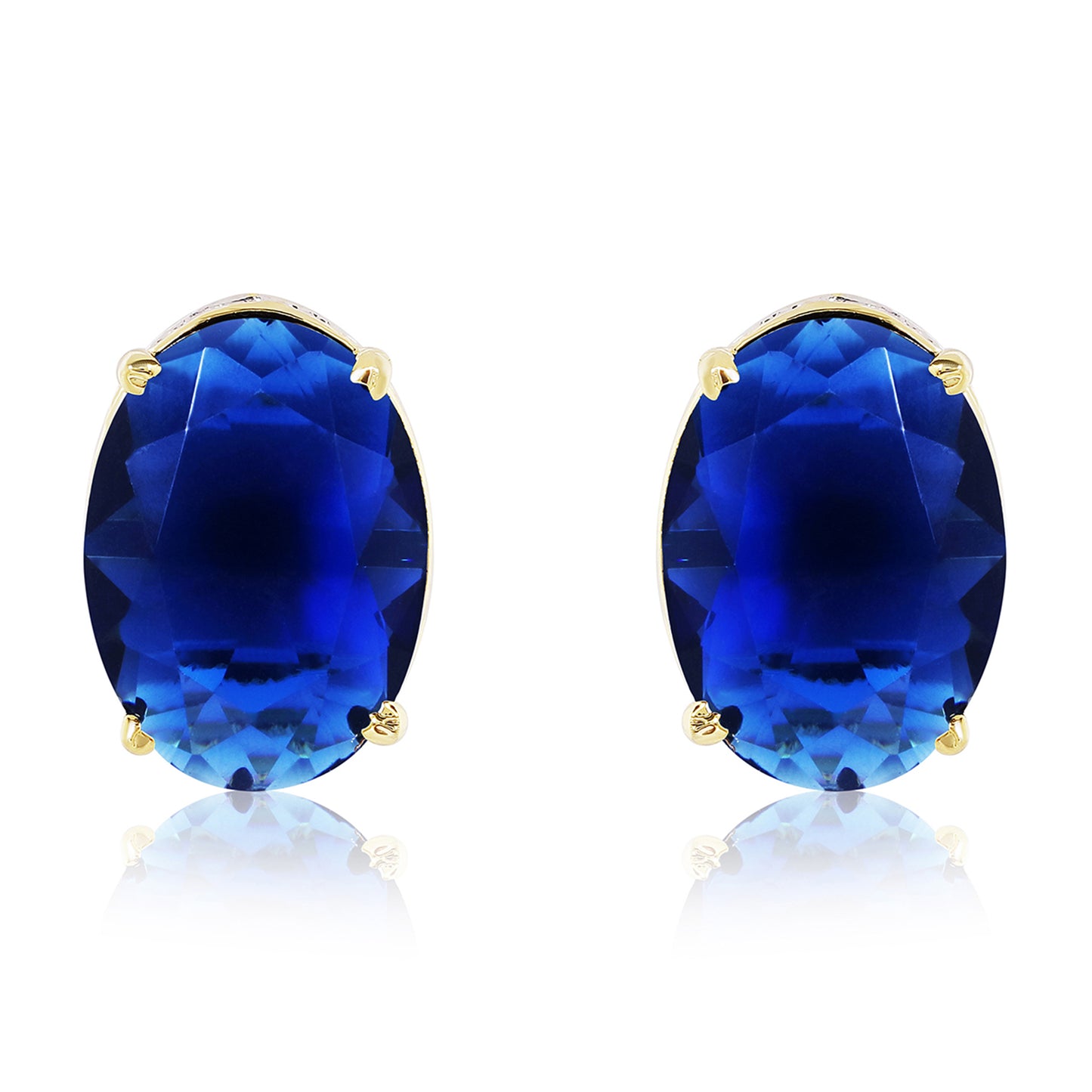 Bedazzled Stud Earrings - Blue