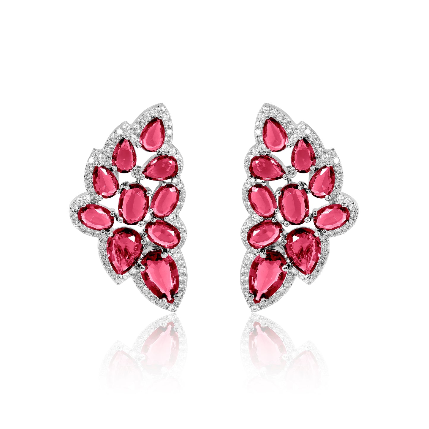 Vinea Earrings - Ruby Red