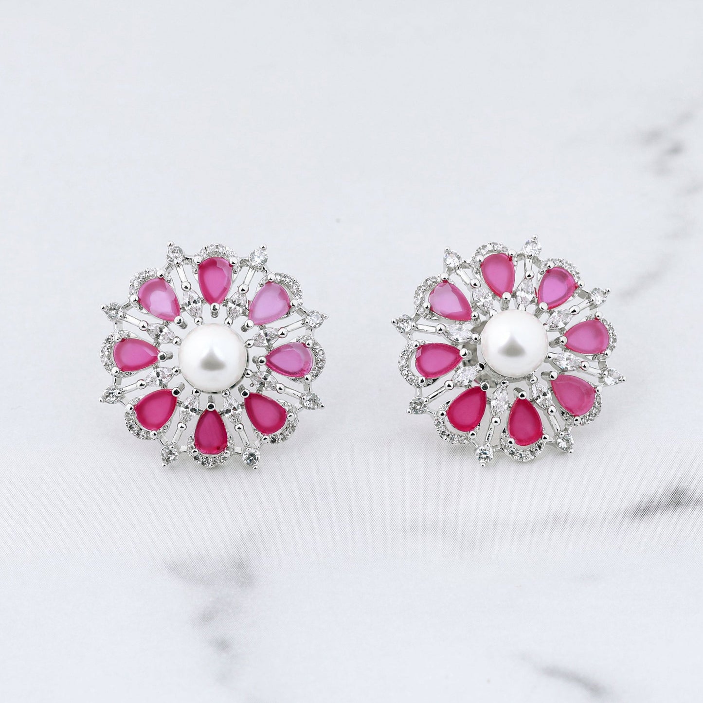 Flore Earrings - Pink studs