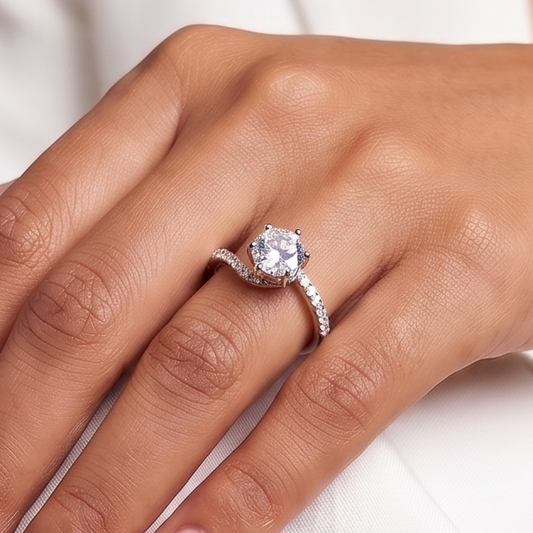 Infinity Solitaire Ring - Silver