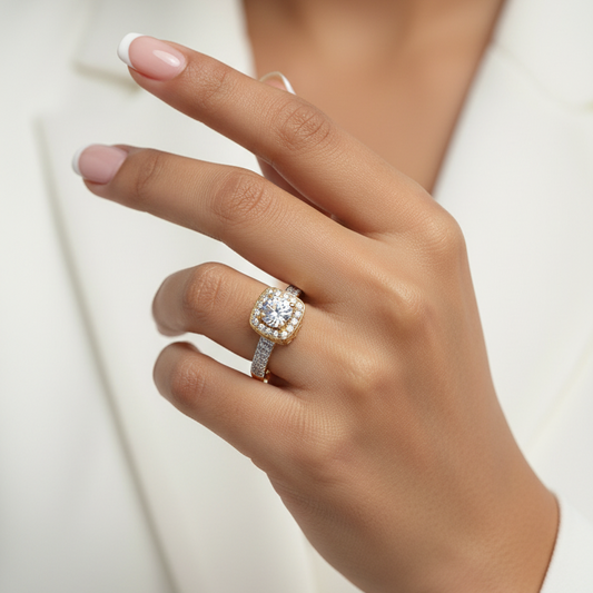 Crown Jewel Solitaire Ring - Gold