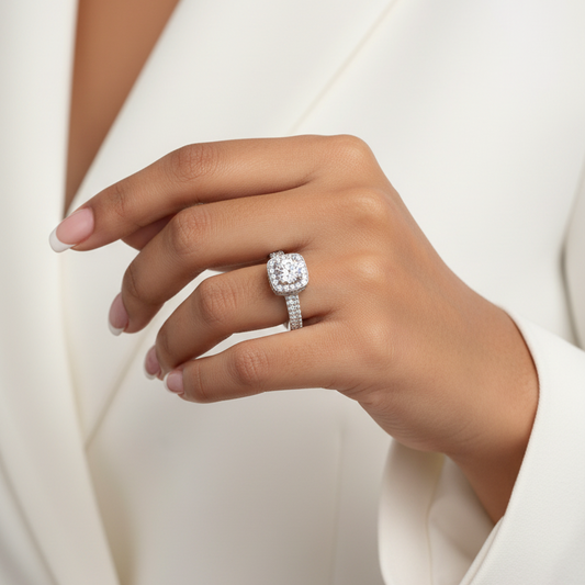Crown Jewel Solitaire Ring - Silver