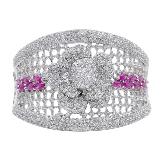 Ruby Floral Band Bracelet