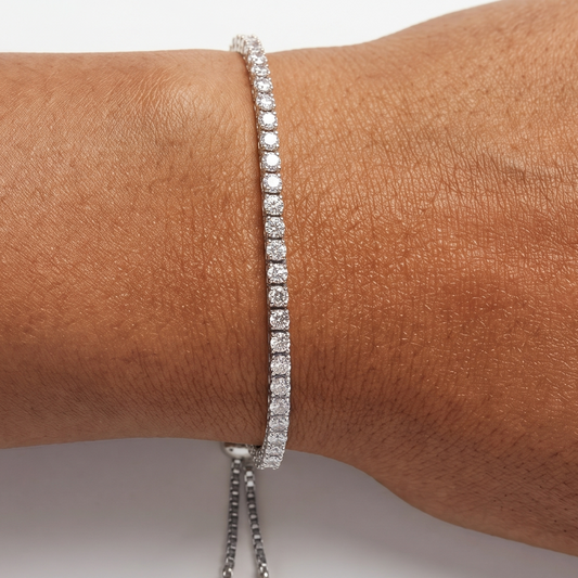 Starlight Diamond Tennis Bracelet - Silver