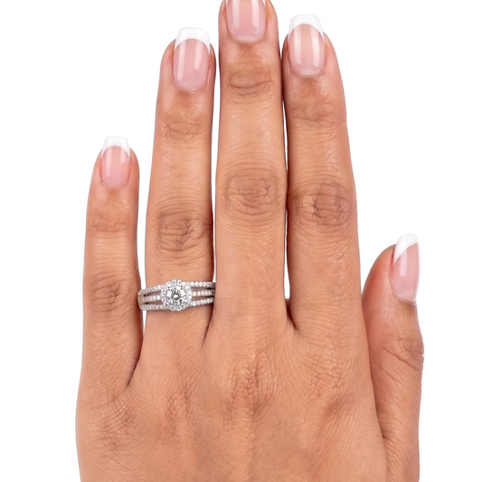 Solitaire with sleek band Diamond Ring - Silver