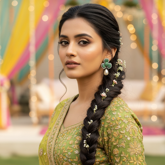 Aara Earrings - Green