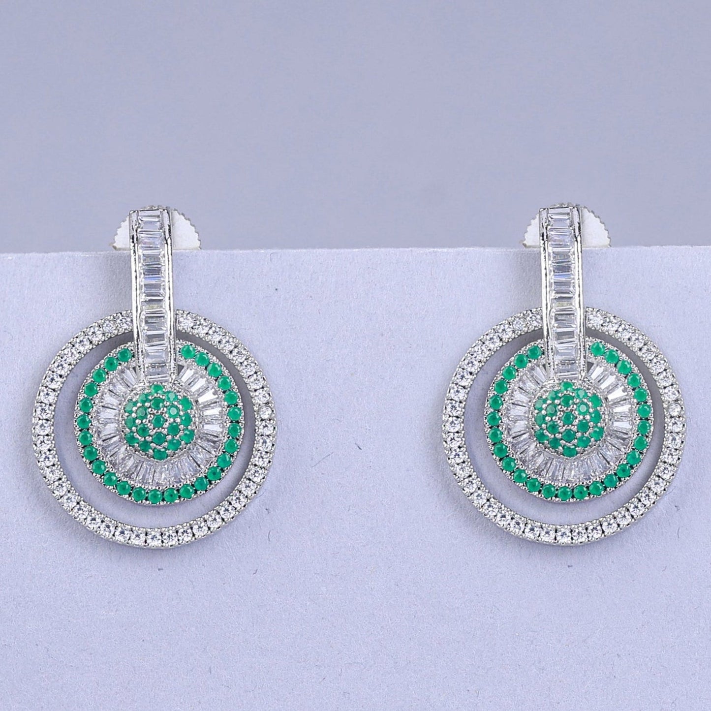 silver round earrings