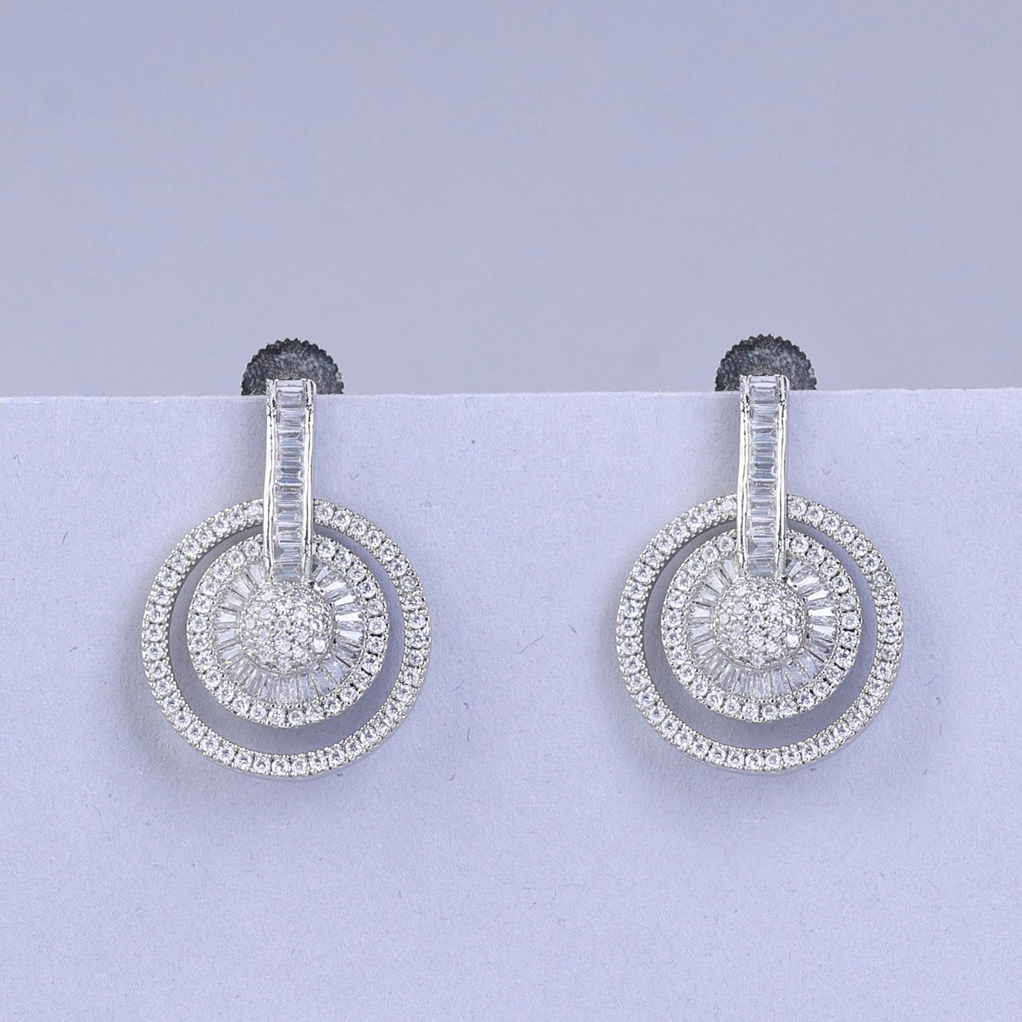 silver round earrings