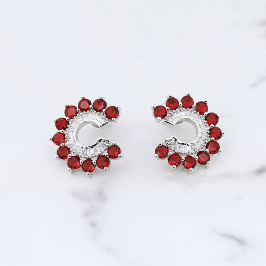 Orbit earrings - Red