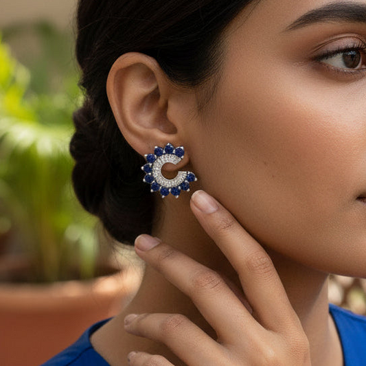Orbit Stud Earrings - Blue