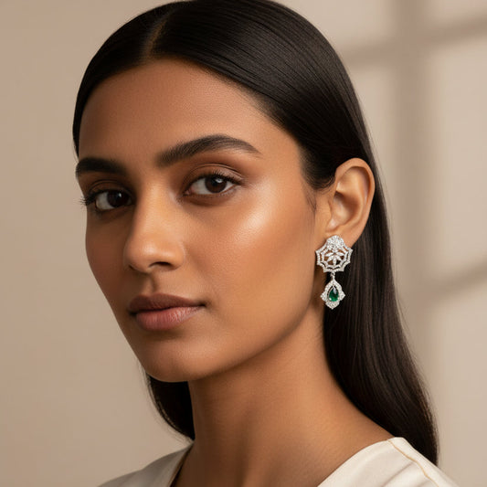 Duchess Drop Earrings - Green