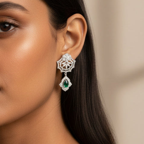 Duchess Drop Earrings - Green