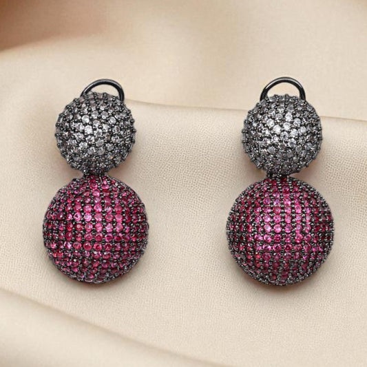 Lucent Earrings - Ruby pink