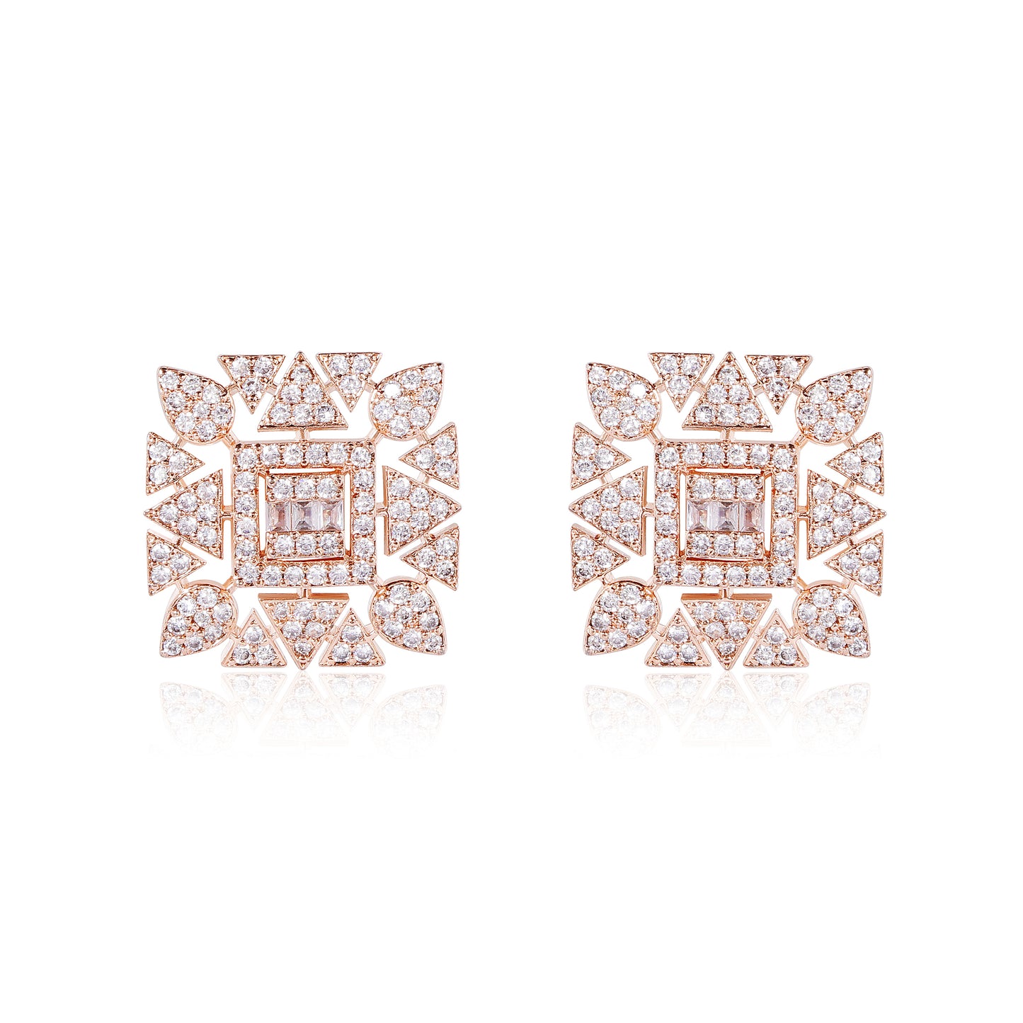Mirage Stud Earrings - Rose Gold