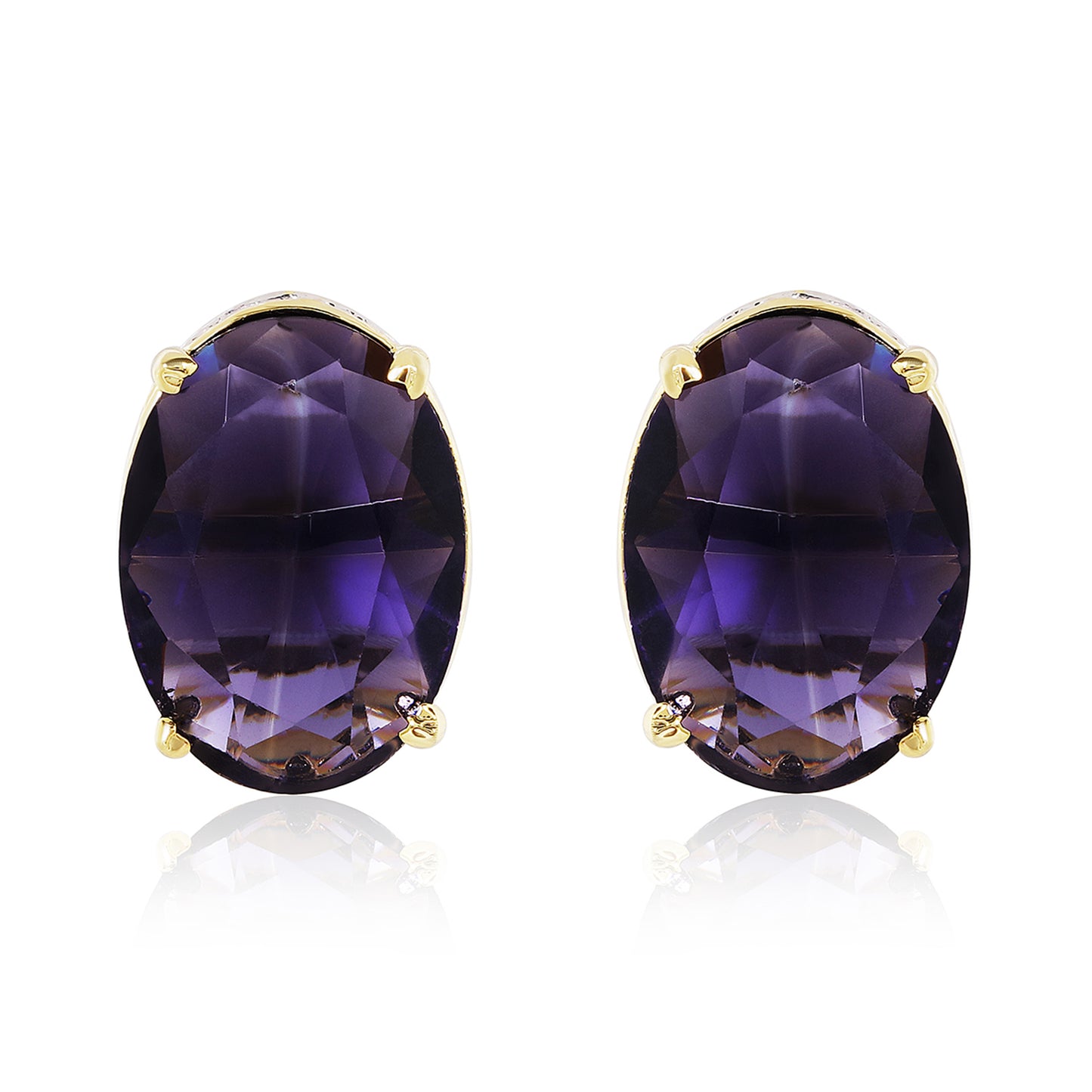 Bedazzled Stud Earrings - Purple
