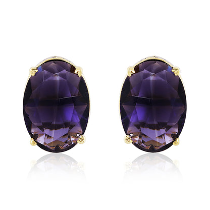 Bedazzled Stud Earrings - Purple