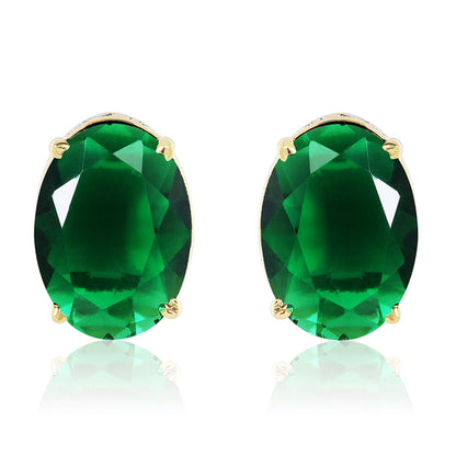 Bedazzled Stud Earrings - Green
