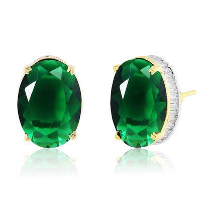 Bedazzled Stud Earrings - Green