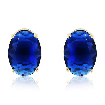 Bedazzled Stud Earrings - Blue