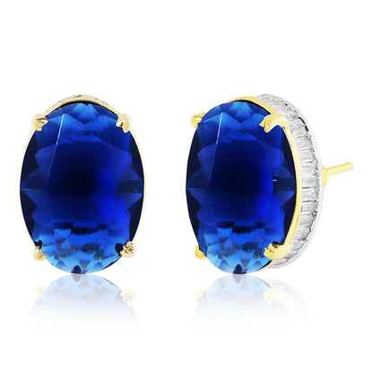 Bedazzled Stud Earrings - Blue