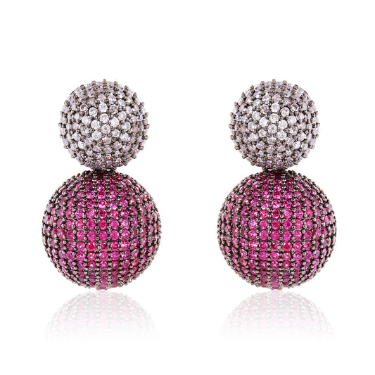 Lucent Earrings - Ruby pink