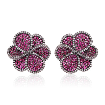 Crystal Buds Earrings - Pink