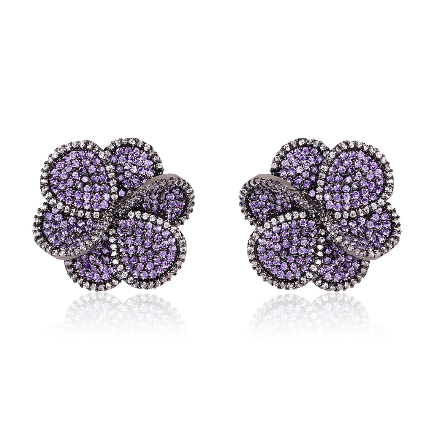 Crystal Buds Earrings - Lavender