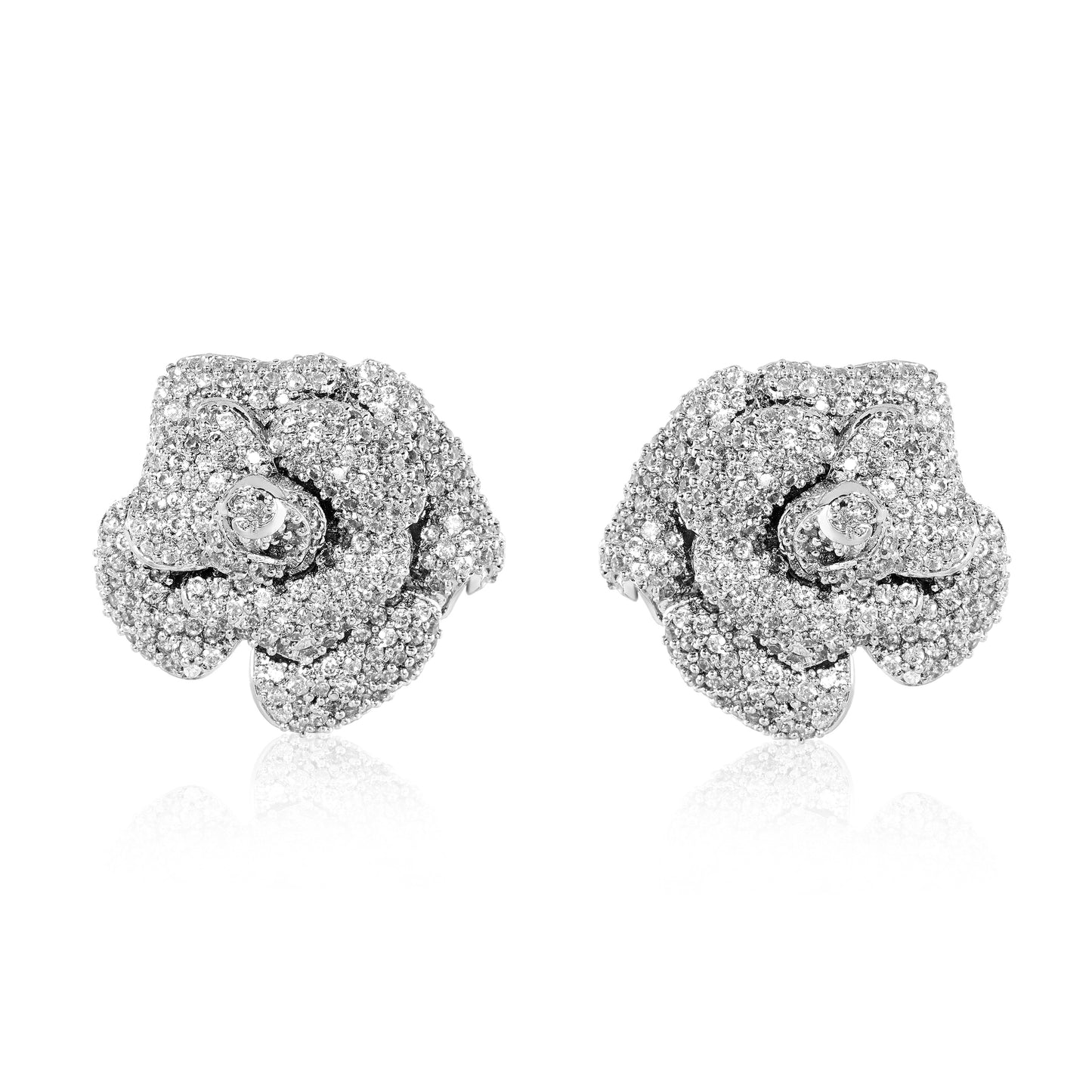 Rose stud earrings - Silver