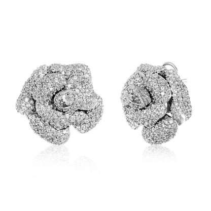 Rose stud earrings - Silver