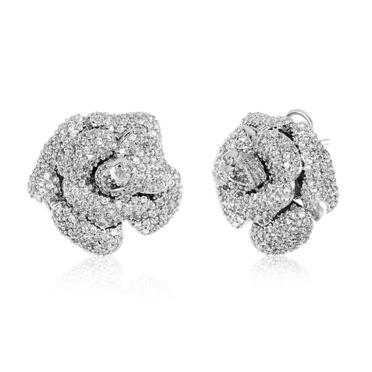 Rose stud earrings - Silver