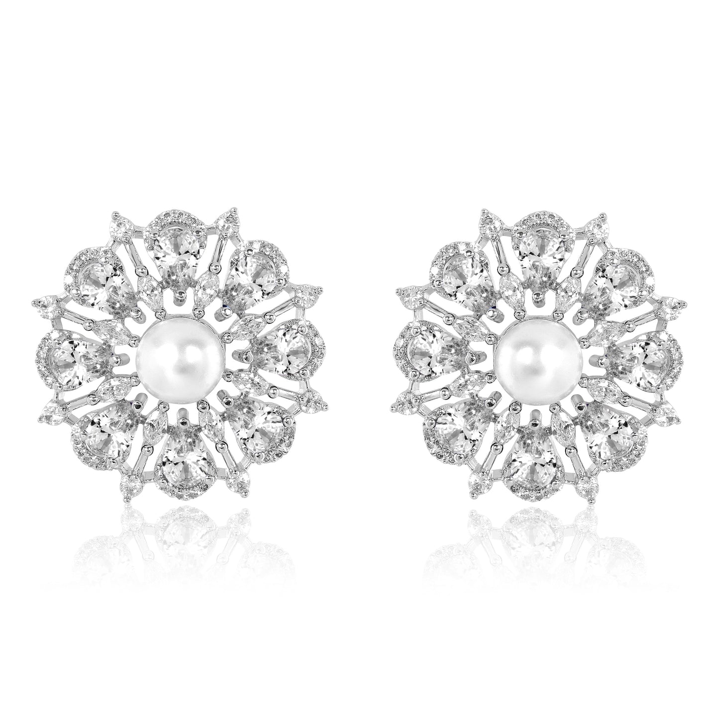 Flore Earrings - White studs