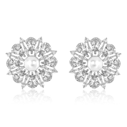 Flore Earrings - White studs