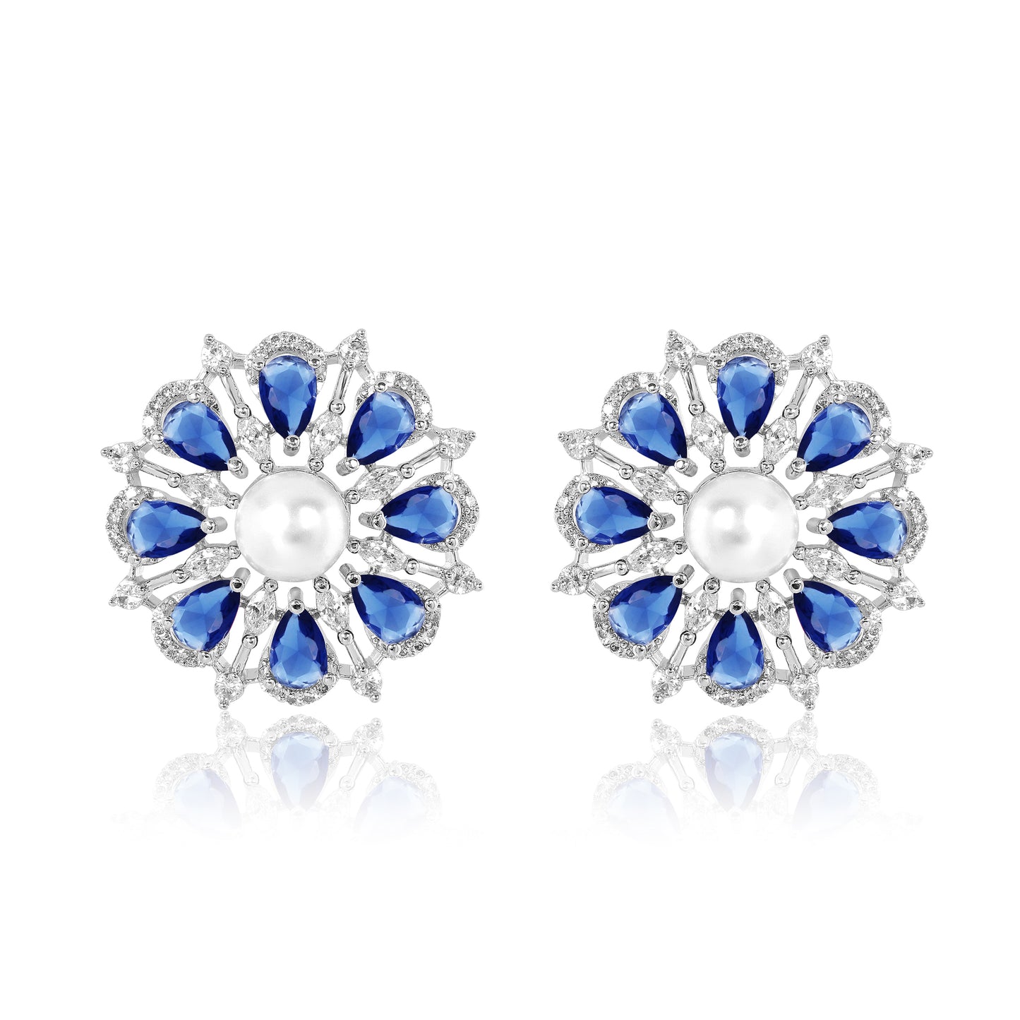 Flore Earrings - Blue studs