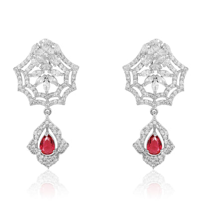 Duchess Drop Earrings - Red