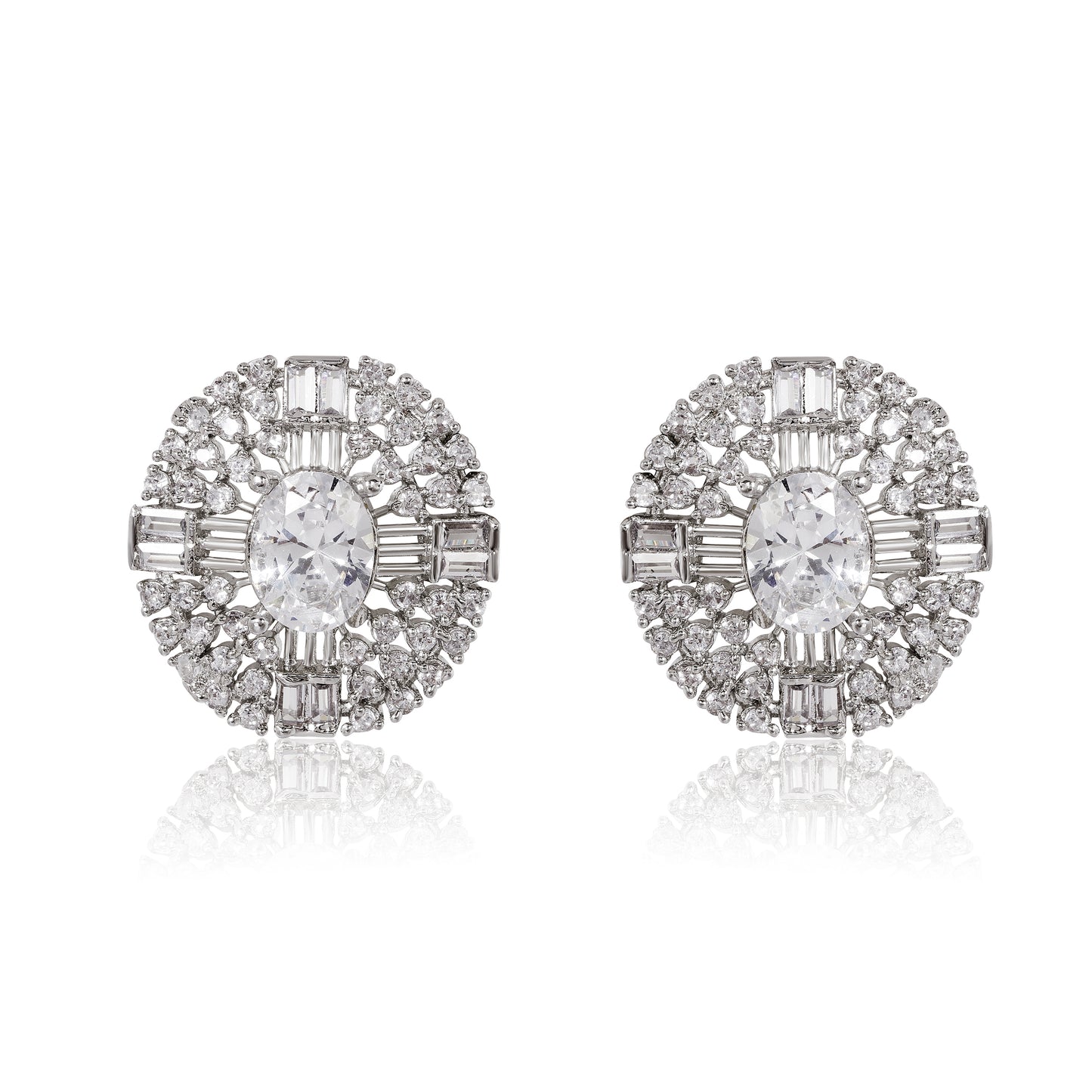 Mist Stud Earrings - Silver