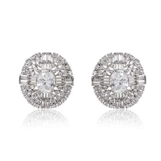 Mist Stud Earrings - Silver