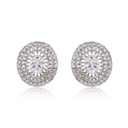 Frost Stud Earrings - Silver