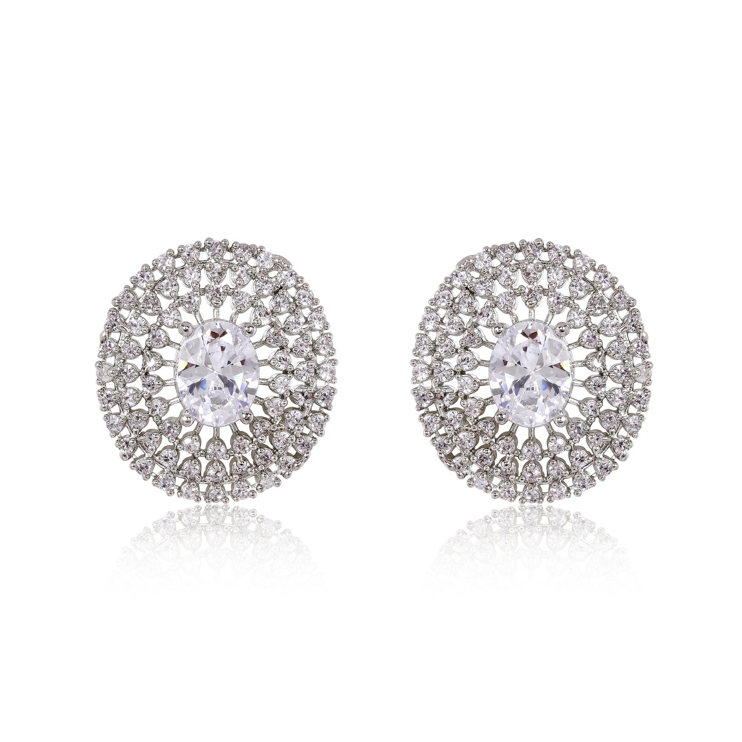 Frost Stud Earrings - Silver