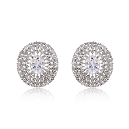 Frost Stud Earrings - Silver