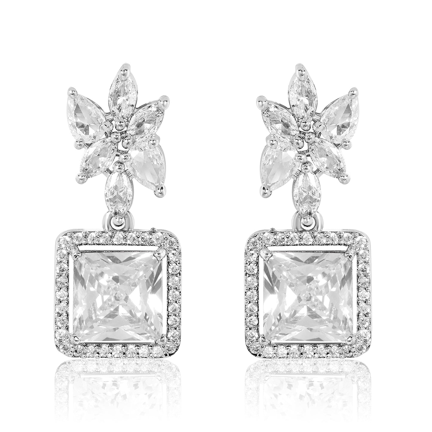 Star drop Earrings - Silver