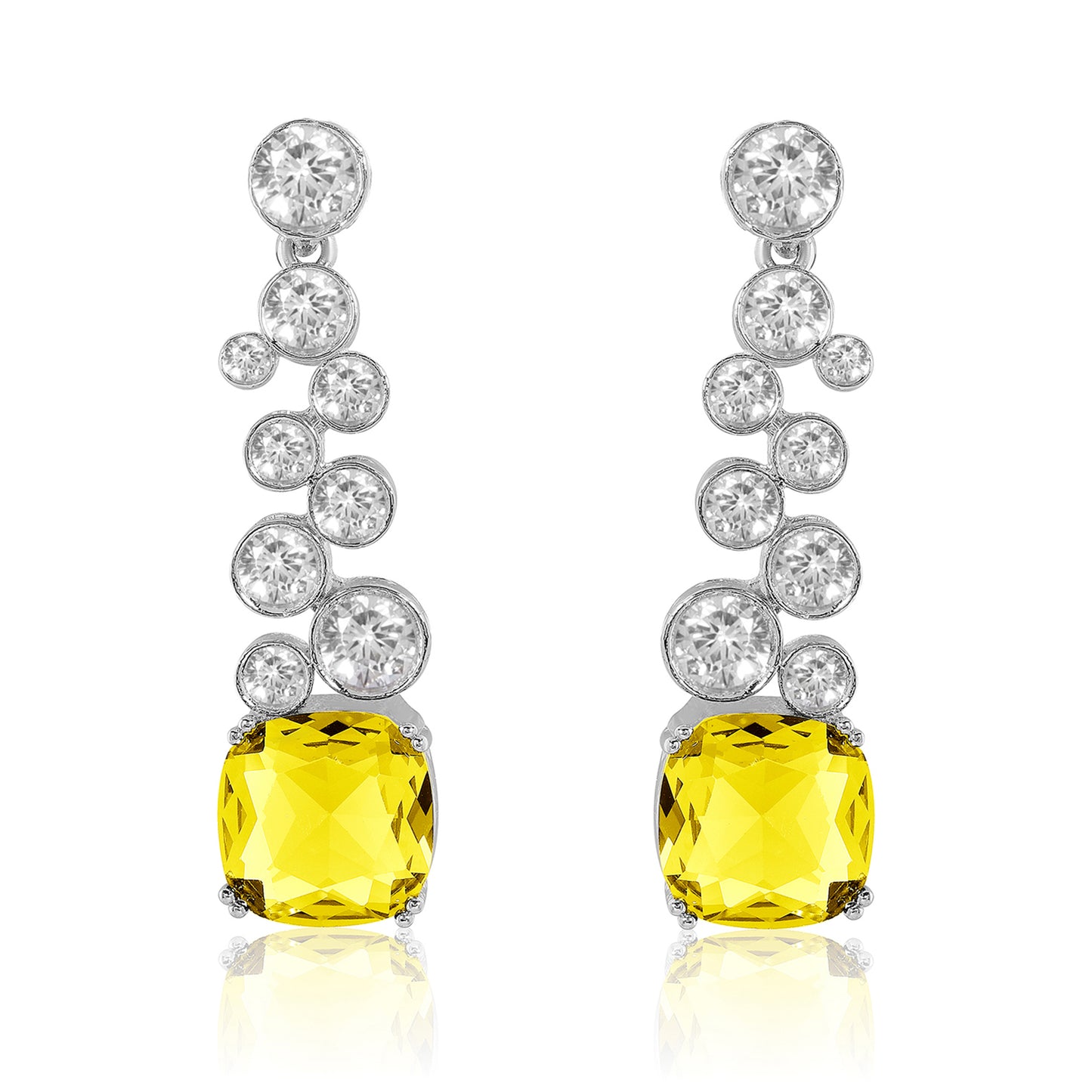 Huda Dangler Earrings - Yellow