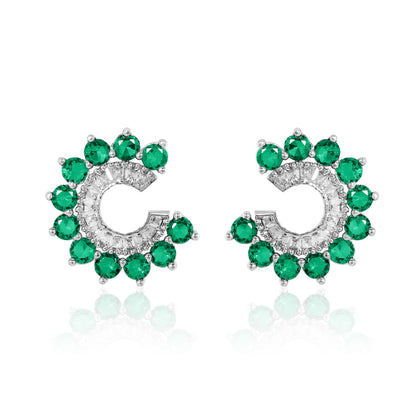 Orbit Stud Earrings - Green