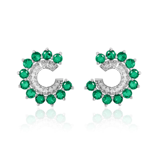Orbit Stud Earrings - Green