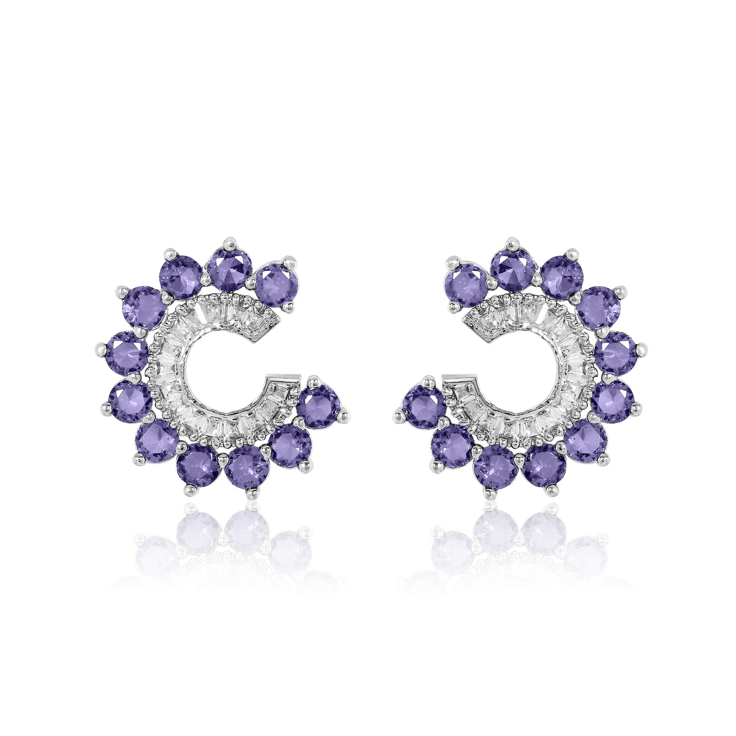 Orbit Stud Earrings - Purple