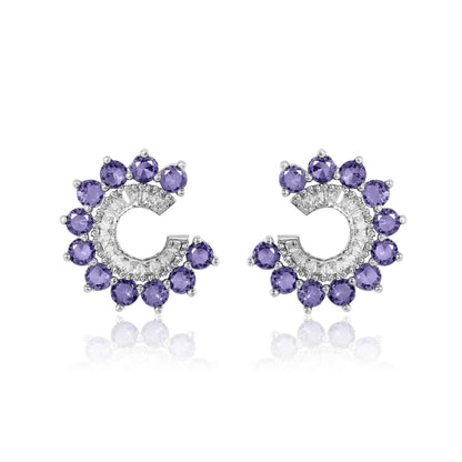 Orbit Stud Earrings - Purple