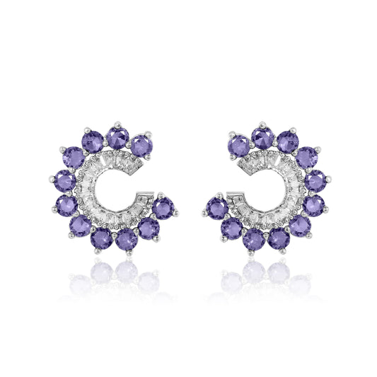 Orbit Stud Earrings - Purple