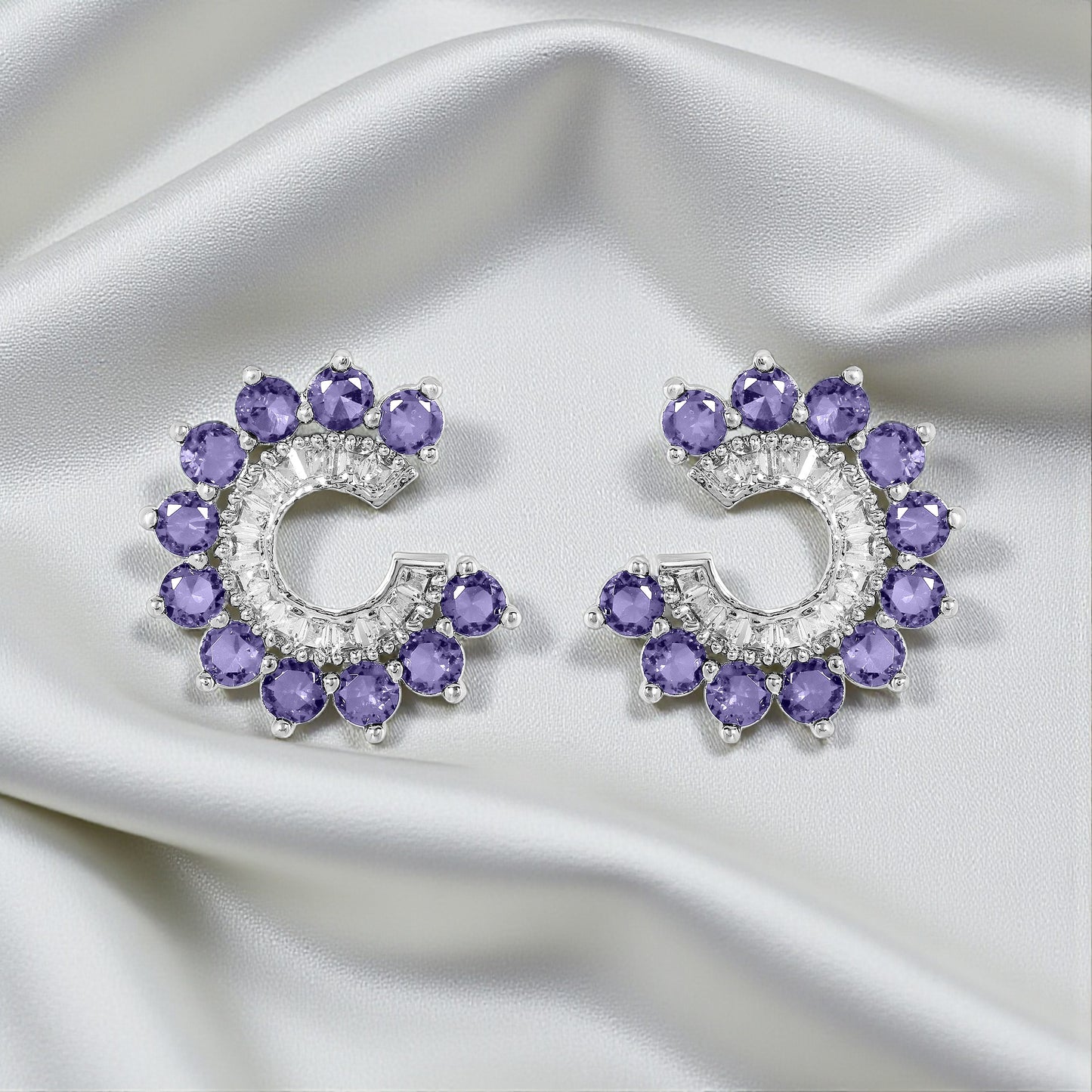 Orbit Stud Earrings - Purple
