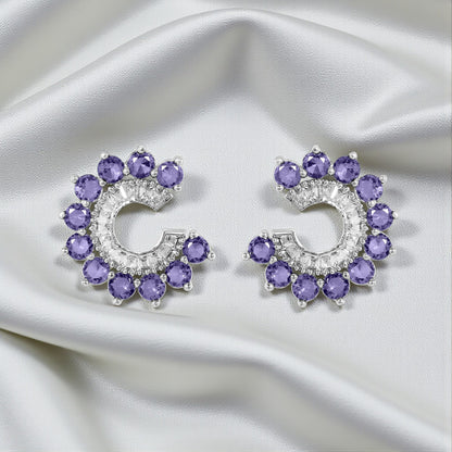 Orbit Stud Earrings - Purple