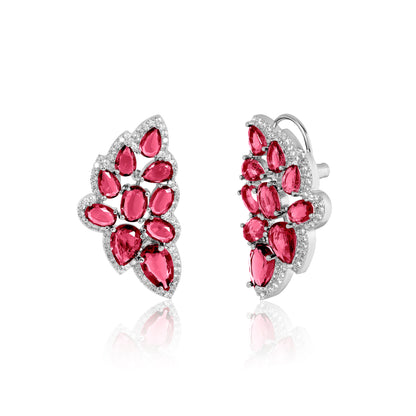 Vinea Earrings - Ruby Red
