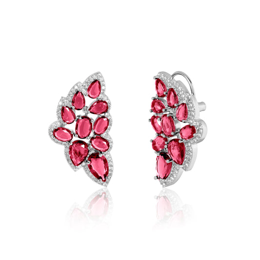 Vinea Earrings - Ruby Red